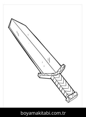 Kılıç boyama sayfası – çocuk aktivitesi, PDF indir