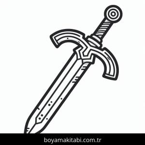 Kılıç boyama sayfası – yaratıcılık, eğlenceli etkinlik
