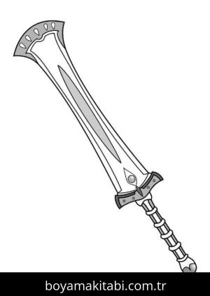 Kılıç boyama sayfası – çocuklar için, çizgi film temalı