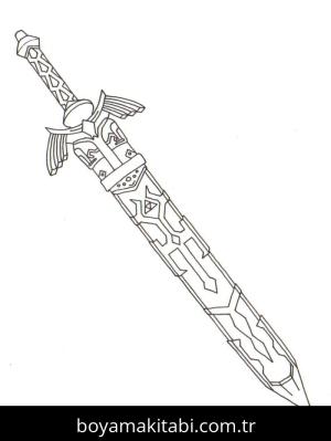 Kılıç boyama sayfası – yaratıcılık, eğlenceli etkinlik