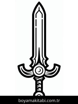 Kılıç boyama sayfası – renkli çizimler, okul öncesi