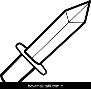 Kılıç boyama sayfası – sevimli karakter, sanatsal çalışma