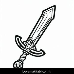 Kılıç boyama sayfası – el becerilerini geliştirir, boyama çalışması