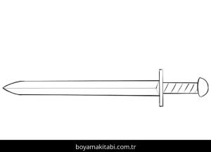Kılıç boyama sayfası – yaratıcılığı geliştirir, keyifli zaman