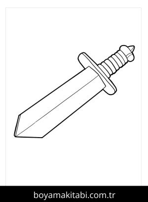 Kılıç boyama sayfası – PDF indir, sevimli karakter