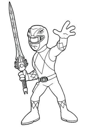 Kılıç boyama sayfası,  coloring page, Kılıçlı Power Ranger, 