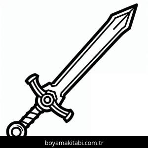 Kılıç boyama sayfası – okul öncesi, evde etkinlik