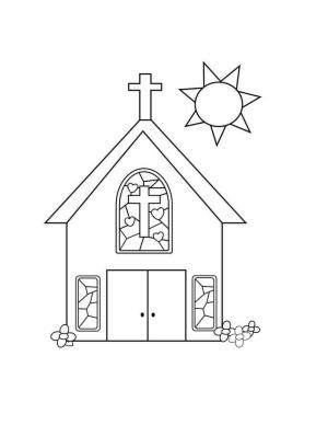 Kilise boyama sayfası,  coloring page, Kilisede Aile, 