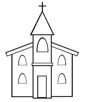 Kilise boyama sayfası,  coloring page, Kolay Kilise, 