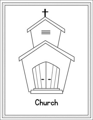 Kilise boyama sayfası,  coloring page, Çok Güzel Kilise, 