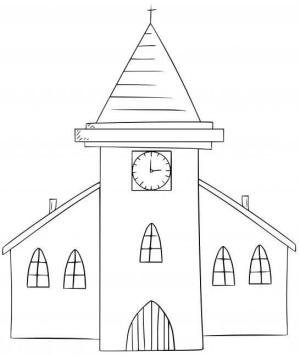 Kilise boyama sayfası,  coloring page, Tatlı Kilise, 