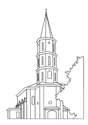 Kilise boyama sayfası,  coloring page, Tall Church, 