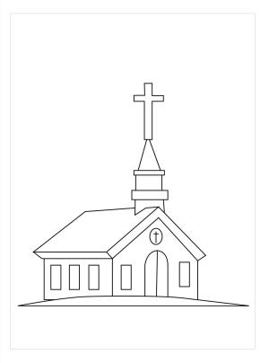 Kilise boyama sayfası,  coloring page, Temel Eski Kilise, 