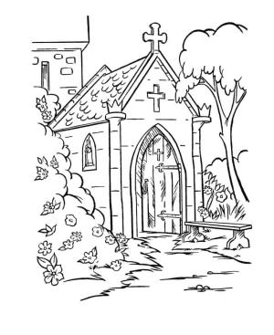 Kilise boyama sayfası,  coloring page, Güzel Kilise, 