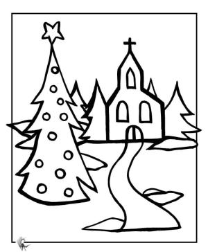 Kilise boyama sayfası,  coloring page, Noel Kilisesi, 