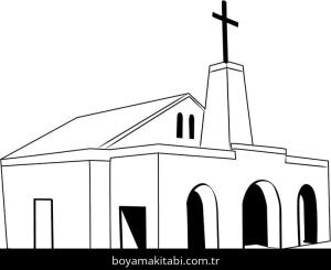 Kilise boyama sayfası – eğitici aktivite, yaratıcılık