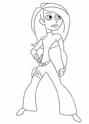 Kim Mümkün boyama sayfası,  coloring page, Ücretsiz Kim Possible Görüntü Anahattı, 