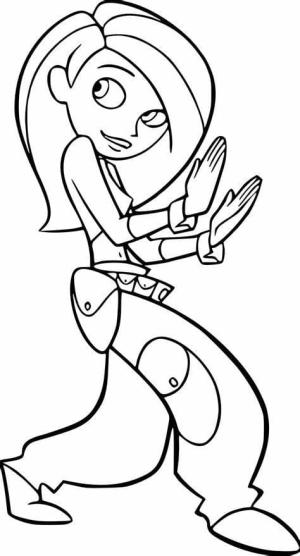 Kim Mümkün boyama sayfası,  coloring page, Ücretsiz Kim Possible Anahat, 