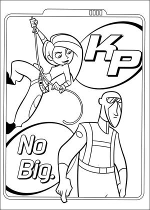 Kim Possible boyama sayfası,  coloring page, Kim Possible Fighting, 