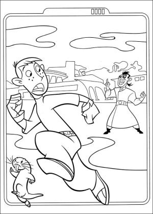 Kim Possible boyama sayfası,  coloring page, Ron And Fugus Running, 