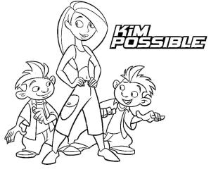 Kim Possible boyama sayfası,  coloring page, Jim ve Tim ile Kim mümkün, 