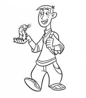 Kim Possible boyama sayfası,  coloring page, Kim mümkün’den Ron ve Rufus, 