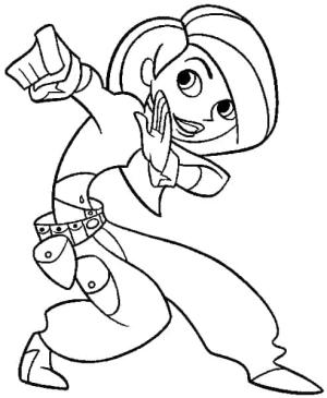 Kim Possible boyama sayfası,  coloring page, Sevimli Kim Mümkün, 