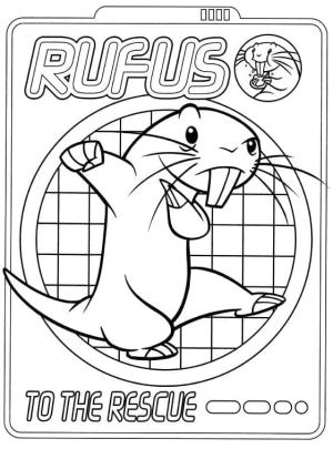 Kim Possible boyama sayfası,  coloring page, Kim mümkün’den Rufus, 