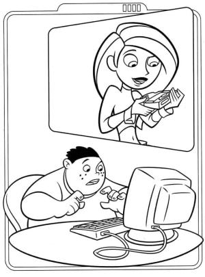 Kim Possible boyama sayfası,  coloring page, Wade ve Kim mümkün, 