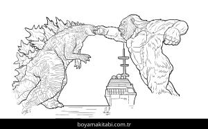 King Kong boyama sayfası – evde etkinlik, ücretsiz yazdır