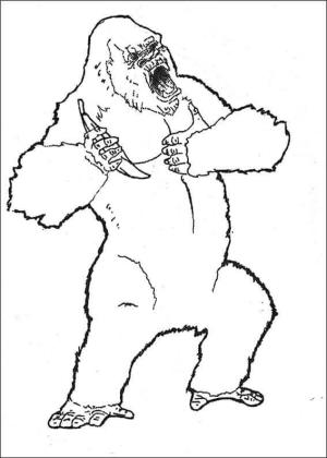 King Kong boyama sayfası,  coloring page, Kızgın Kral Kong, 