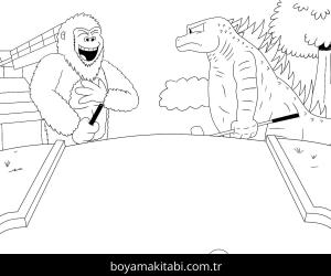 King Kong boyama sayfası – sevimli karakter, sanatsal çalışma