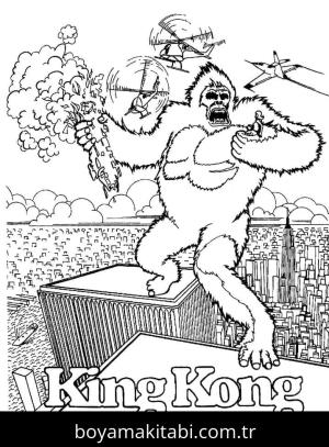 King Kong boyama sayfası – eğitici aktivite, yaratıcılık