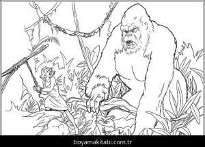 King Kong boyama sayfası – okul öncesi, evde etkinlik
