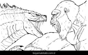 King Kong boyama sayfası – basit çizim, kolay boyama