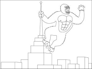 King Kong boyama sayfası,  coloring page, King Kong Kızgın Şehirde, 