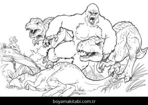 King Kong boyama sayfası – eğlenceli etkinlik, el becerilerini geliştirir
