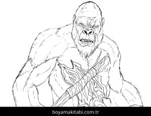 King Kong boyama sayfası – PDF indir, sevimli karakter