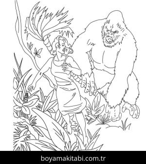 King Kong boyama sayfası – boyama etkinliği, çocuk aktivitesi