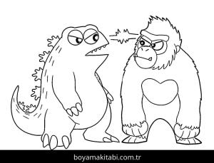 King Kong boyama sayfası – çocuk aktivitesi, PDF indir