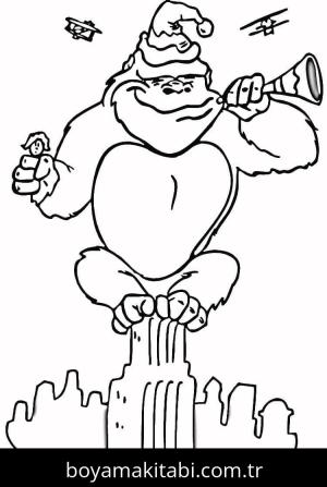 King Kong boyama sayfası – yaratıcılığı geliştirir, keyifli zaman