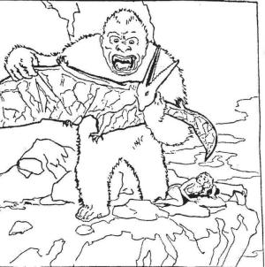 King Kong boyama sayfası,  coloring page, King Kong Dövüşü, 