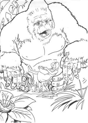 King Kong boyama sayfası,  coloring page, Mutlu Kral Kong, 