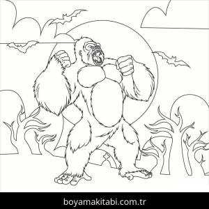 King Kong boyama sayfası – keyifli zaman, renkli çizimler