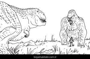 King Kong boyama sayfası – boyama çalışması, yaratıcılığı geliştirir