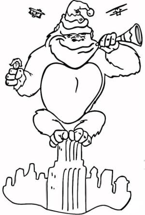 King Kong boyama sayfası,  coloring page, Komik King Kong, 