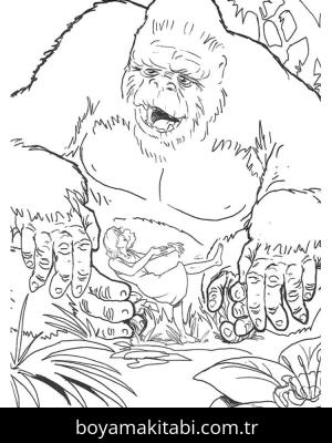 King Kong boyama sayfası – el becerilerini geliştirir, boyama çalışması