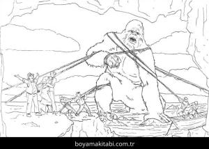 King Kong boyama sayfası – çocuk aktivitesi, PDF indir