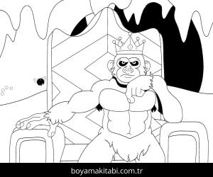 King Kong boyama sayfası – kolay boyama, eğitici aktivite