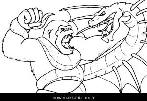 King Kong boyama sayfası – renkli çizimler, okul öncesi
